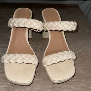 White Chunk Heels